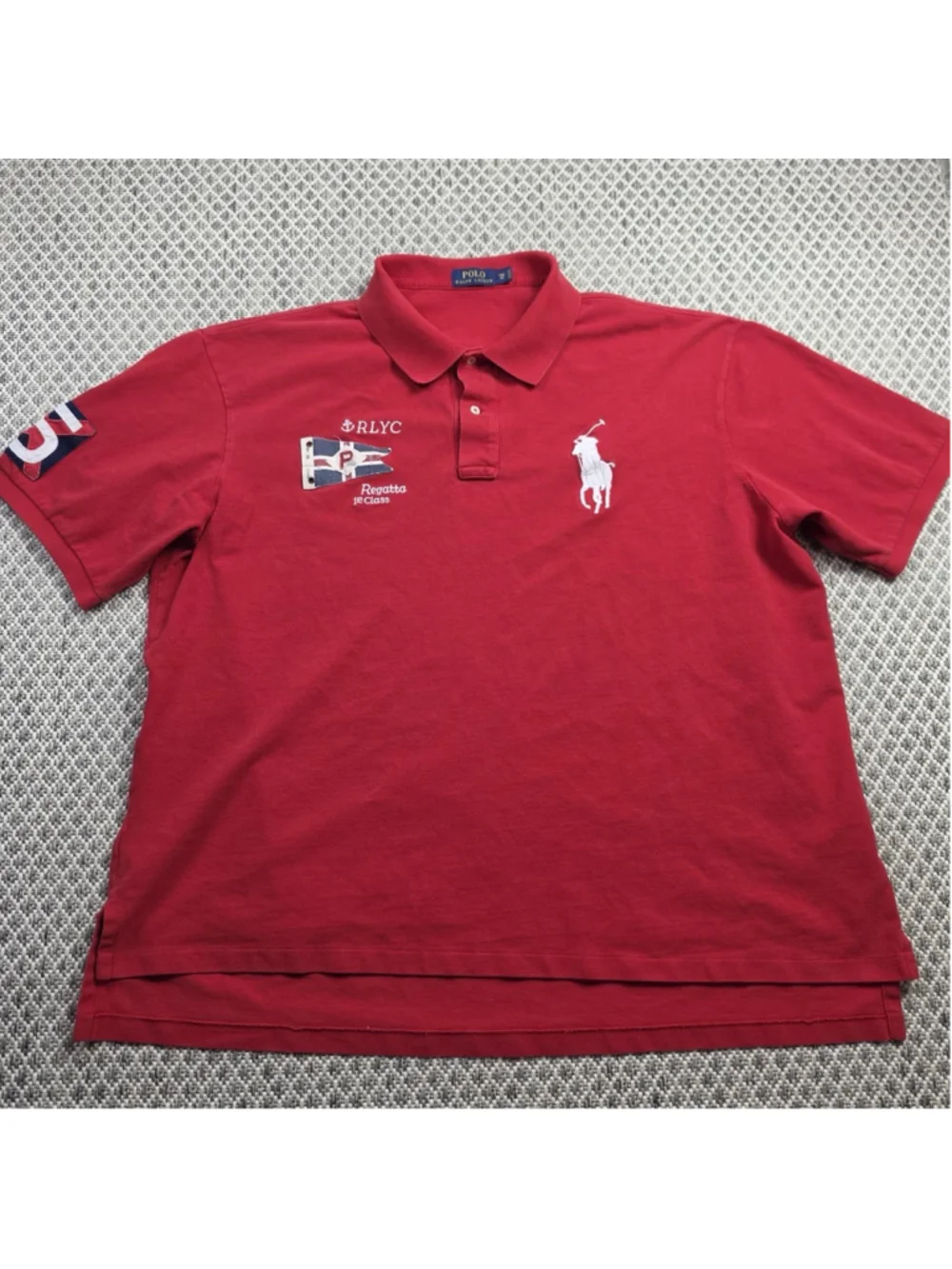Polo Ralph Lauren Polo Shirt Mens 3XLT Red Big Pony Regatta Nautical Sailing